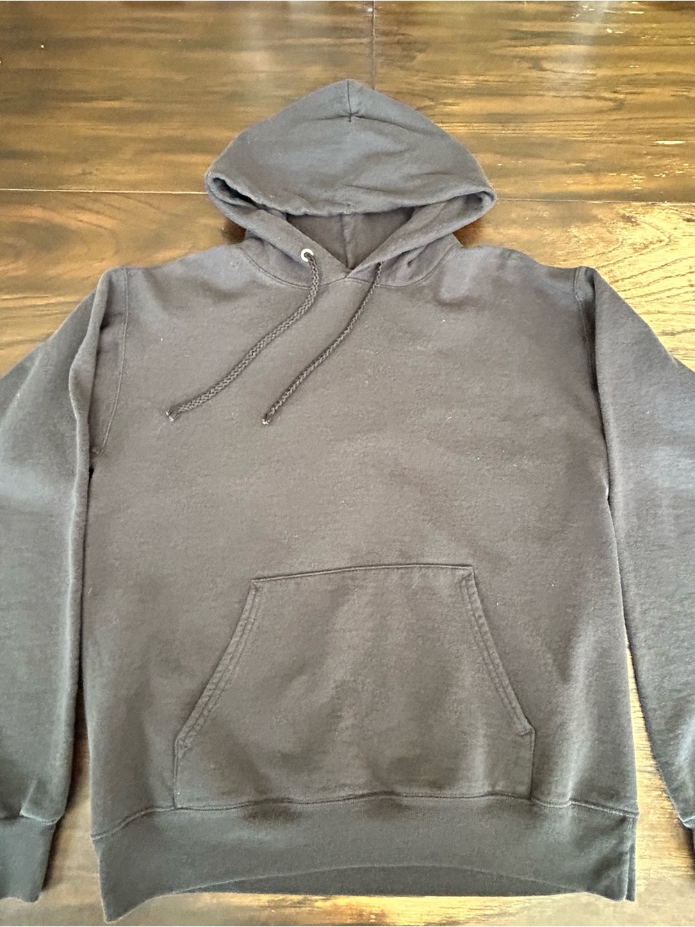 Hanes Men's Black Hooded Sweatshirt with Kangaroo Pocket